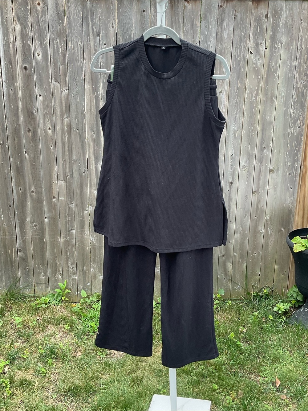 Black Sleeveless Loungewear Set